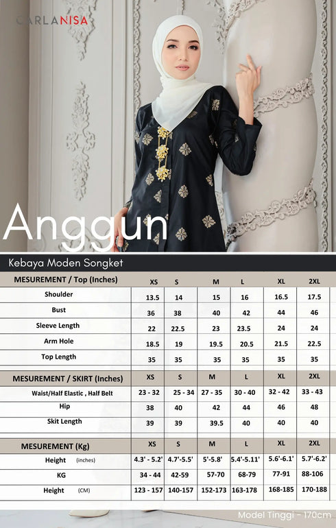 Anggun Kebaya | White Gold - With Lining